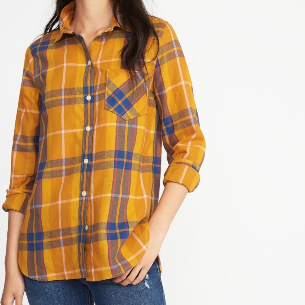 Mustard relaxed button down shirt